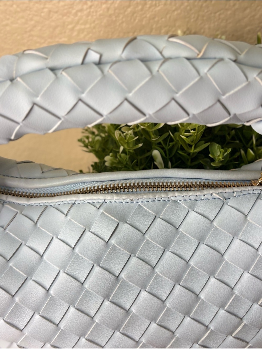 Sincerly Jules Light Blue Woven Hobo Bag - Picture 11 of 12